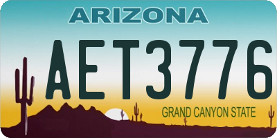 AZ license plate AET3776