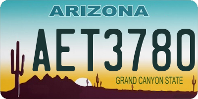 AZ license plate AET3780