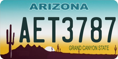 AZ license plate AET3787