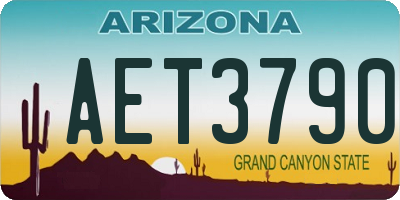 AZ license plate AET3790