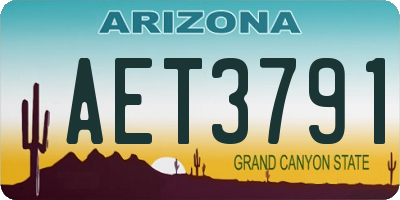 AZ license plate AET3791