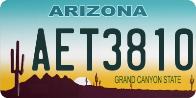 AZ license plate AET3810