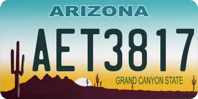 AZ license plate AET3817