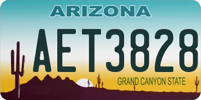 AZ license plate AET3828