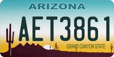 AZ license plate AET3861