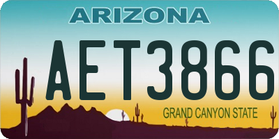 AZ license plate AET3866
