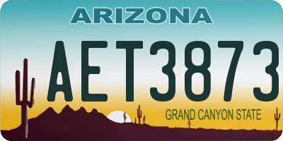 AZ license plate AET3873