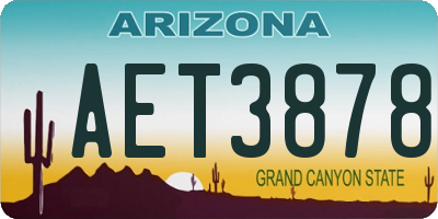 AZ license plate AET3878