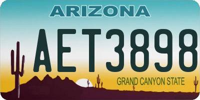 AZ license plate AET3898