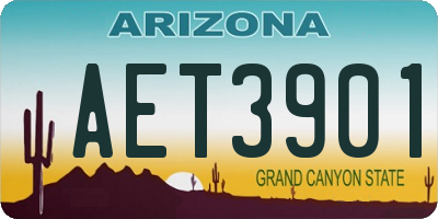 AZ license plate AET3901