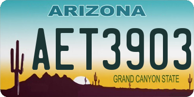 AZ license plate AET3903