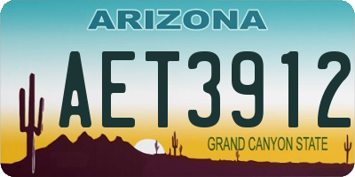 AZ license plate AET3912
