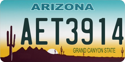 AZ license plate AET3914