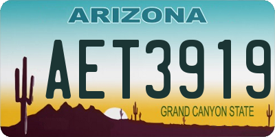 AZ license plate AET3919