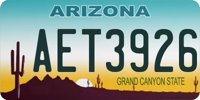 AZ license plate AET3926