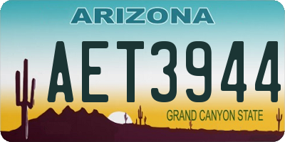 AZ license plate AET3944