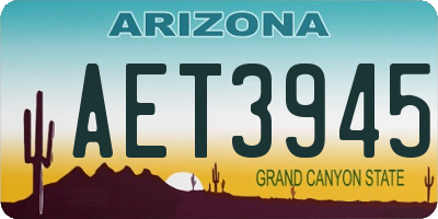 AZ license plate AET3945