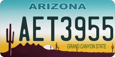 AZ license plate AET3955