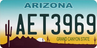 AZ license plate AET3969