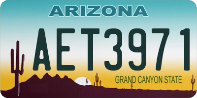 AZ license plate AET3971