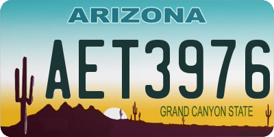 AZ license plate AET3976