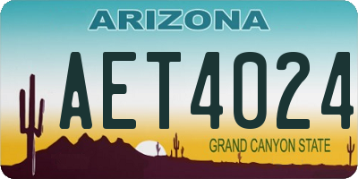 AZ license plate AET4024