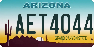 AZ license plate AET4044