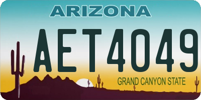 AZ license plate AET4049