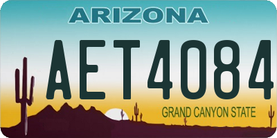 AZ license plate AET4084