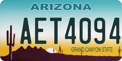 AZ license plate AET4094