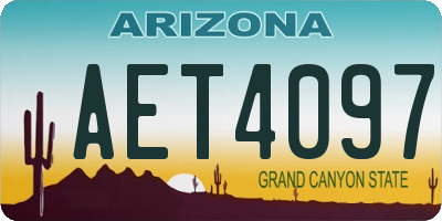AZ license plate AET4097