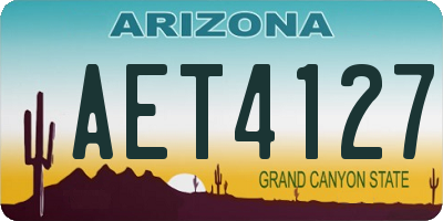 AZ license plate AET4127