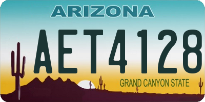 AZ license plate AET4128