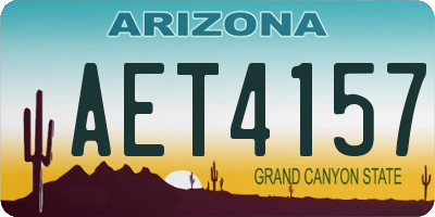 AZ license plate AET4157