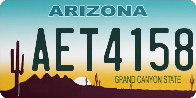 AZ license plate AET4158
