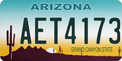 AZ license plate AET4173
