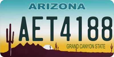 AZ license plate AET4188