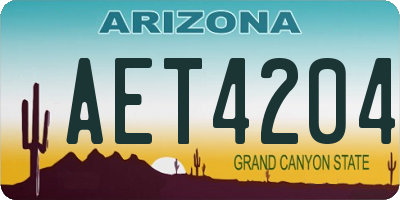 AZ license plate AET4204