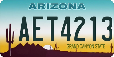 AZ license plate AET4213