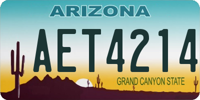 AZ license plate AET4214