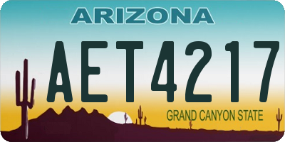 AZ license plate AET4217