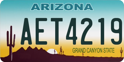AZ license plate AET4219