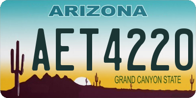 AZ license plate AET4220