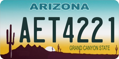 AZ license plate AET4221