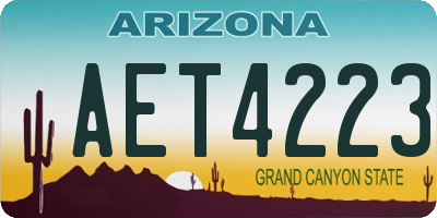 AZ license plate AET4223