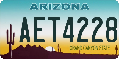 AZ license plate AET4228