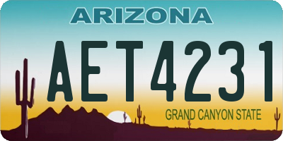 AZ license plate AET4231