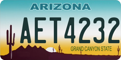 AZ license plate AET4232