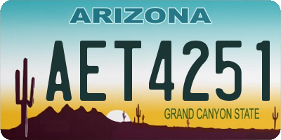 AZ license plate AET4251