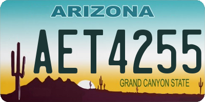 AZ license plate AET4255